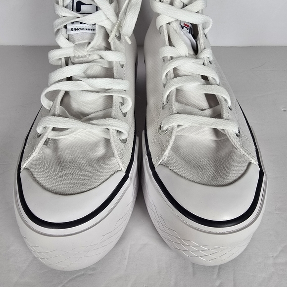 NIB FILA Women's Tarp 1911 White High-Top Platform Sneakers Size 6.5 Rubber Sole - Picture 4 of 11
